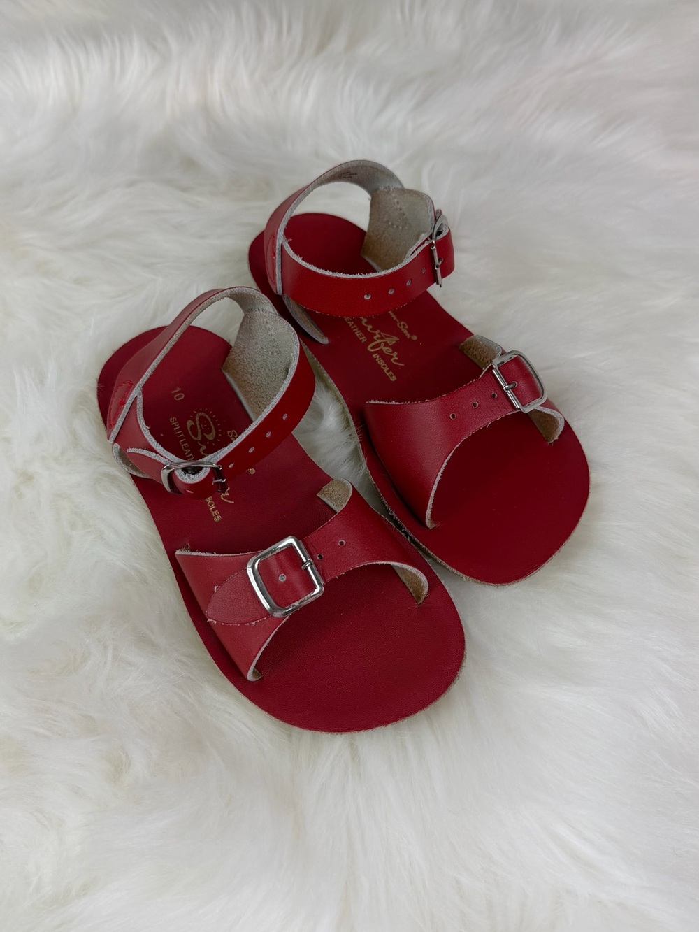 Sun San Surfer Saltwater Red Kids Sandals Hoy Shoes Size 10c